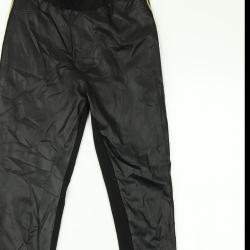 Spirit Womens Black Striped   Leggings Size M L31 in