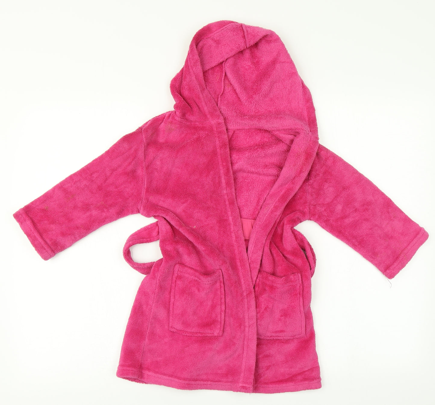 George Girls Pink Solid   Robe Size 3-4 Years