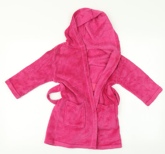 George Girls Pink Solid   Robe Size 3-4 Years