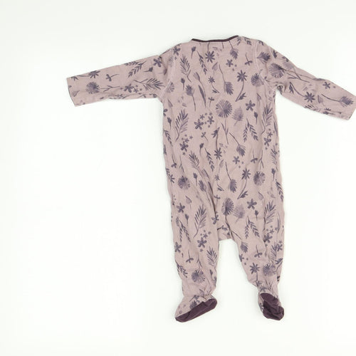 mamas & papas Girls Purple Floral  Babygrow One-Piece Size 3-6 Months