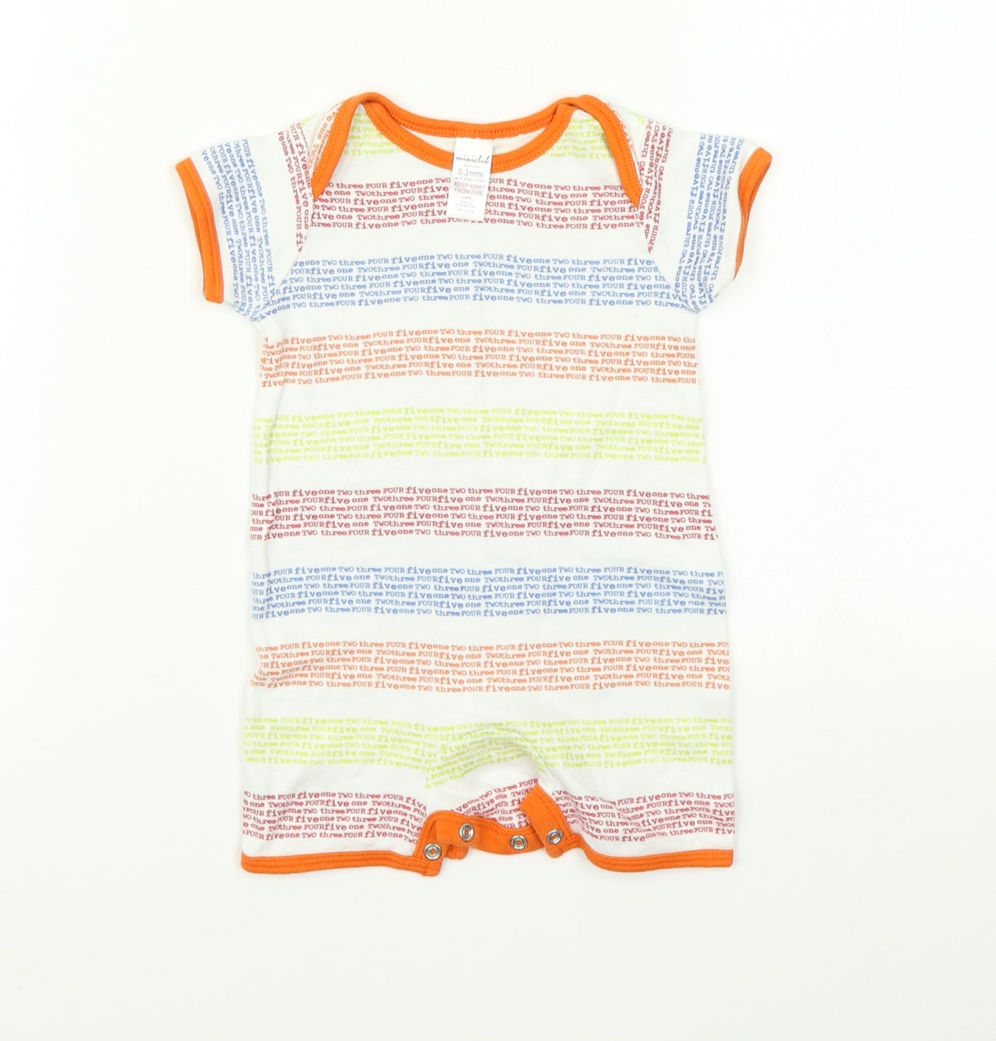 Miniclub Baby Multicoloured Striped  Romper One-Piece Size 0-3 Months