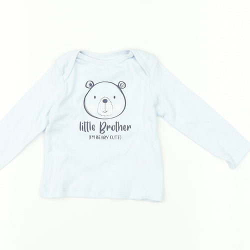 M&Co  Blue   Basic T-Shirt Size 3-6 Months  - Little brother