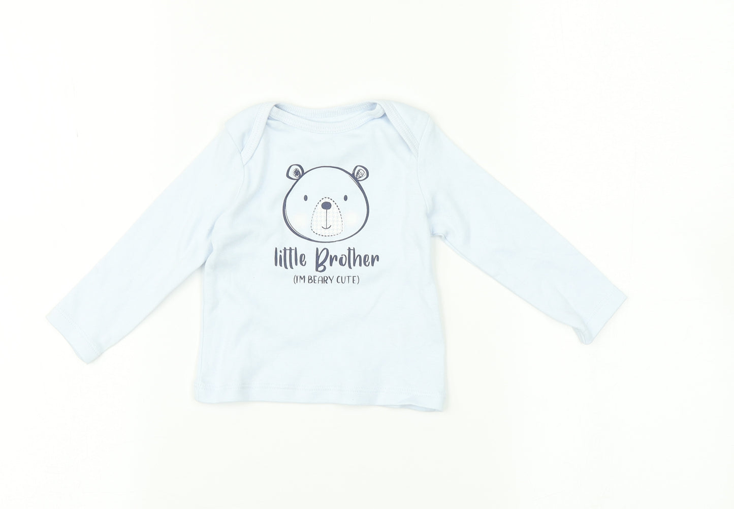 M&Co  Blue   Basic T-Shirt Size 3-6 Months  - Little brother