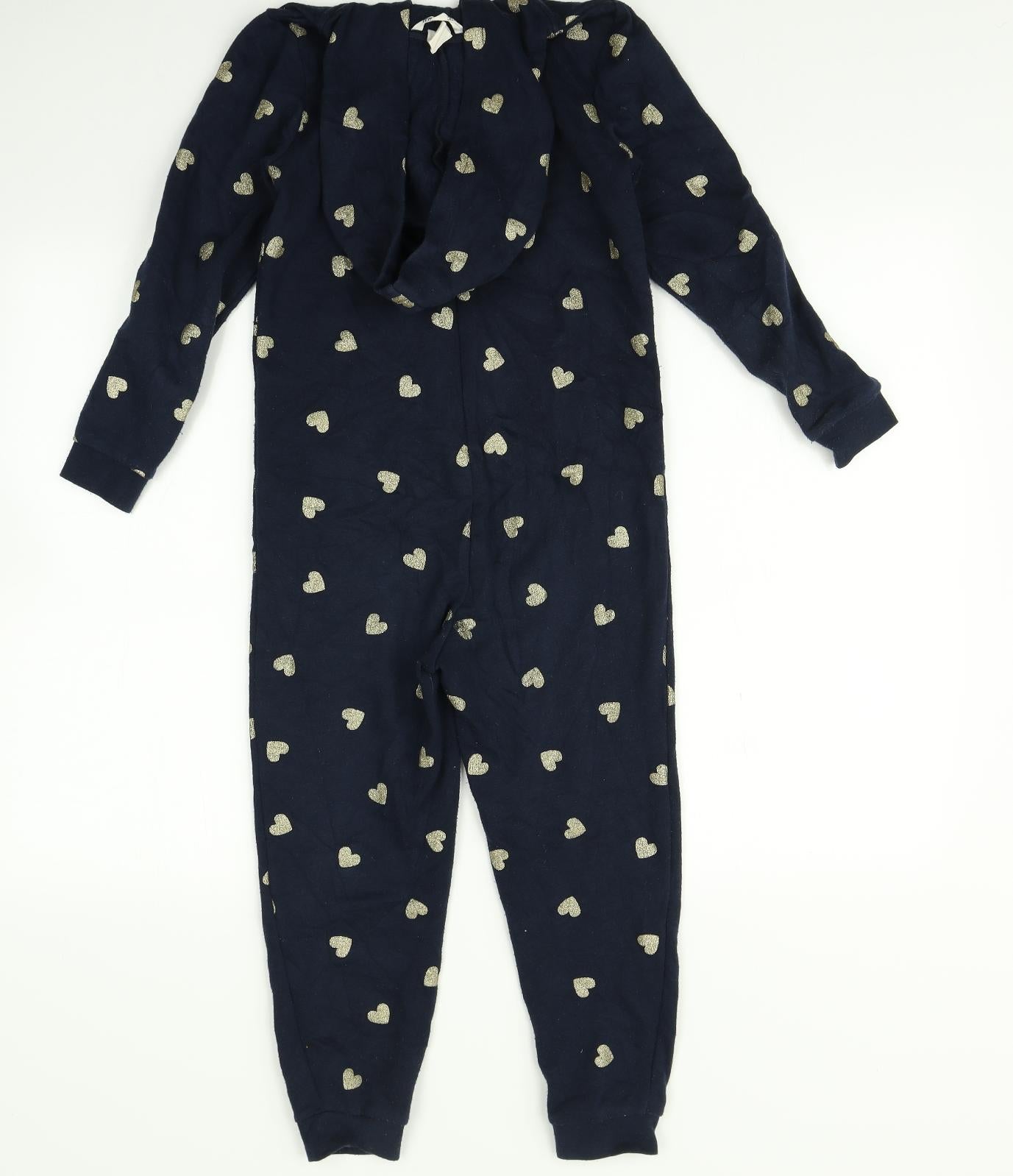 H&M Girls Blue    One Piece Size 8-9 Years  - heart print