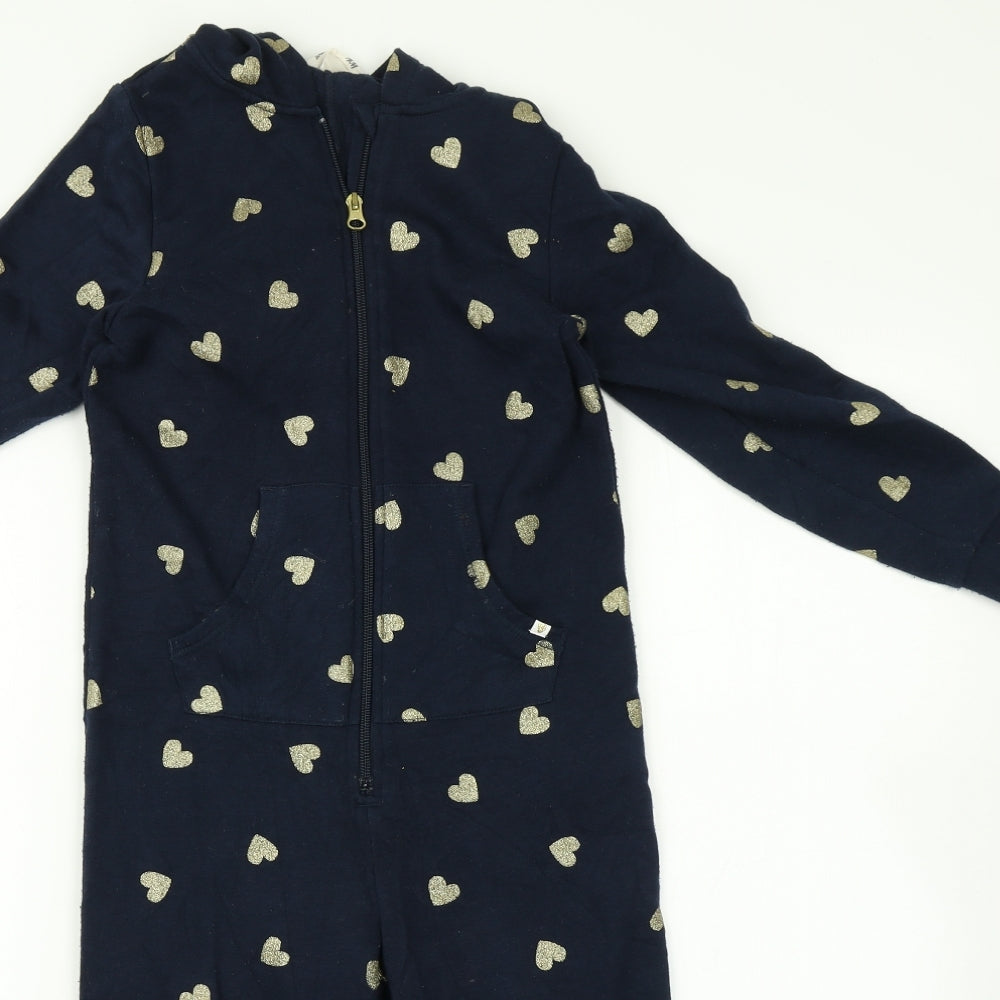 H&M Girls Blue    One Piece Size 8-9 Years  - heart print