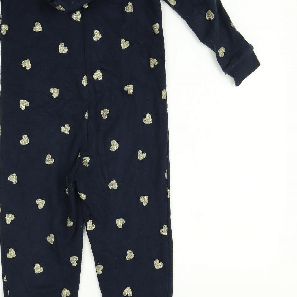 H&M Girls Blue    One Piece Size 8-9 Years  - heart print