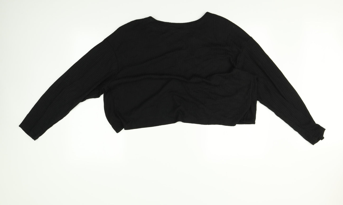 SheIn Womens Black   Basic T-Shirt Size L  - pearls on front