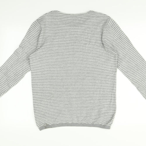 Marks and Spencer Womens Grey Striped  Pullover Jumper Size S