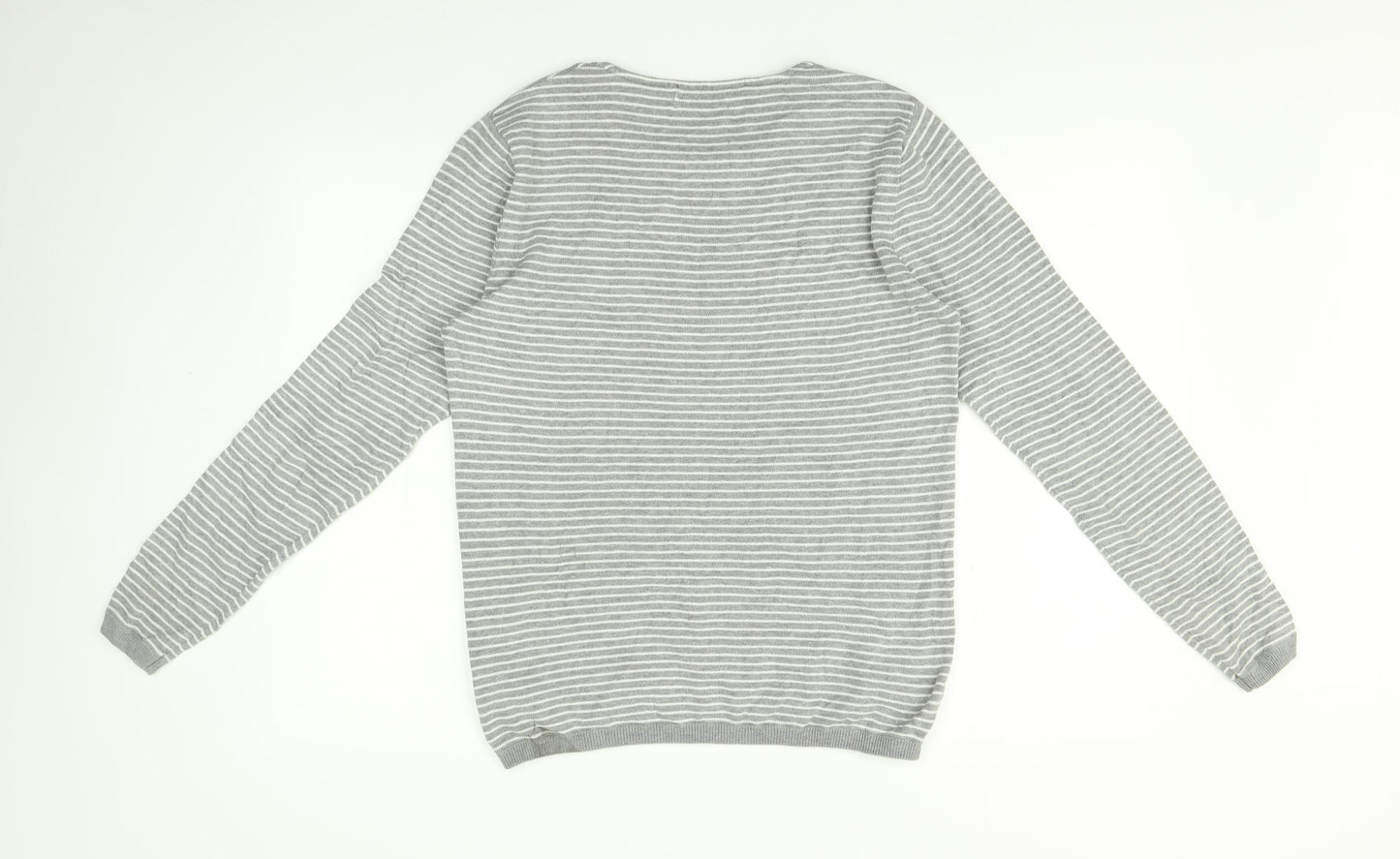Marks and Spencer Womens Grey Striped  Pullover Jumper Size S