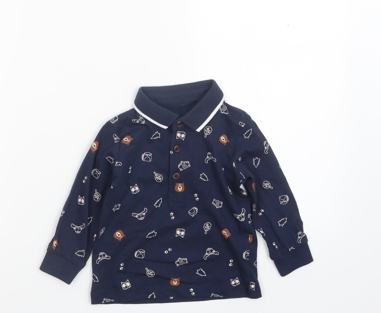 Matalan Boys Blue Geometric  Basic T-Shirt Size 9-12 Months