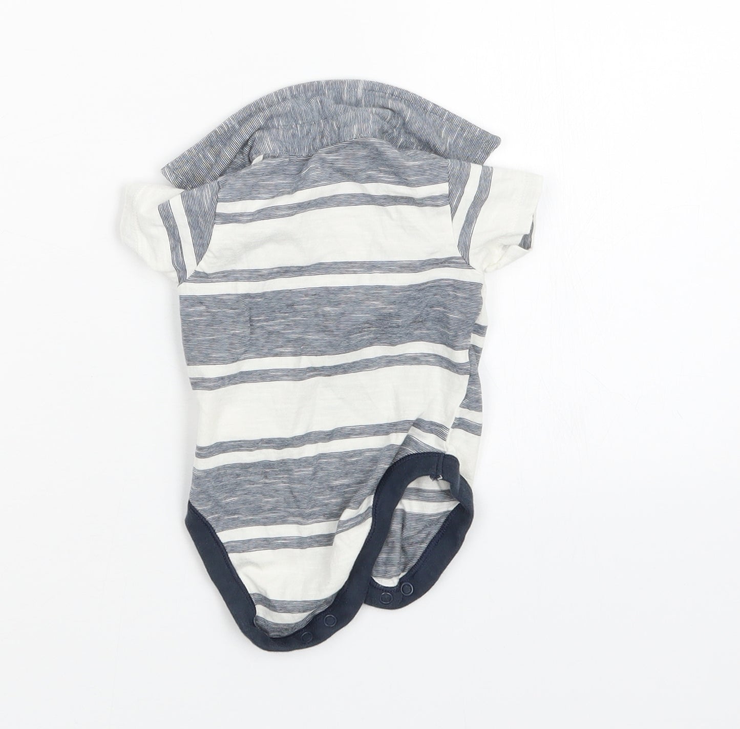 Nutmeg Boys Grey Striped  Babygrow One-Piece Size 3-6 Months