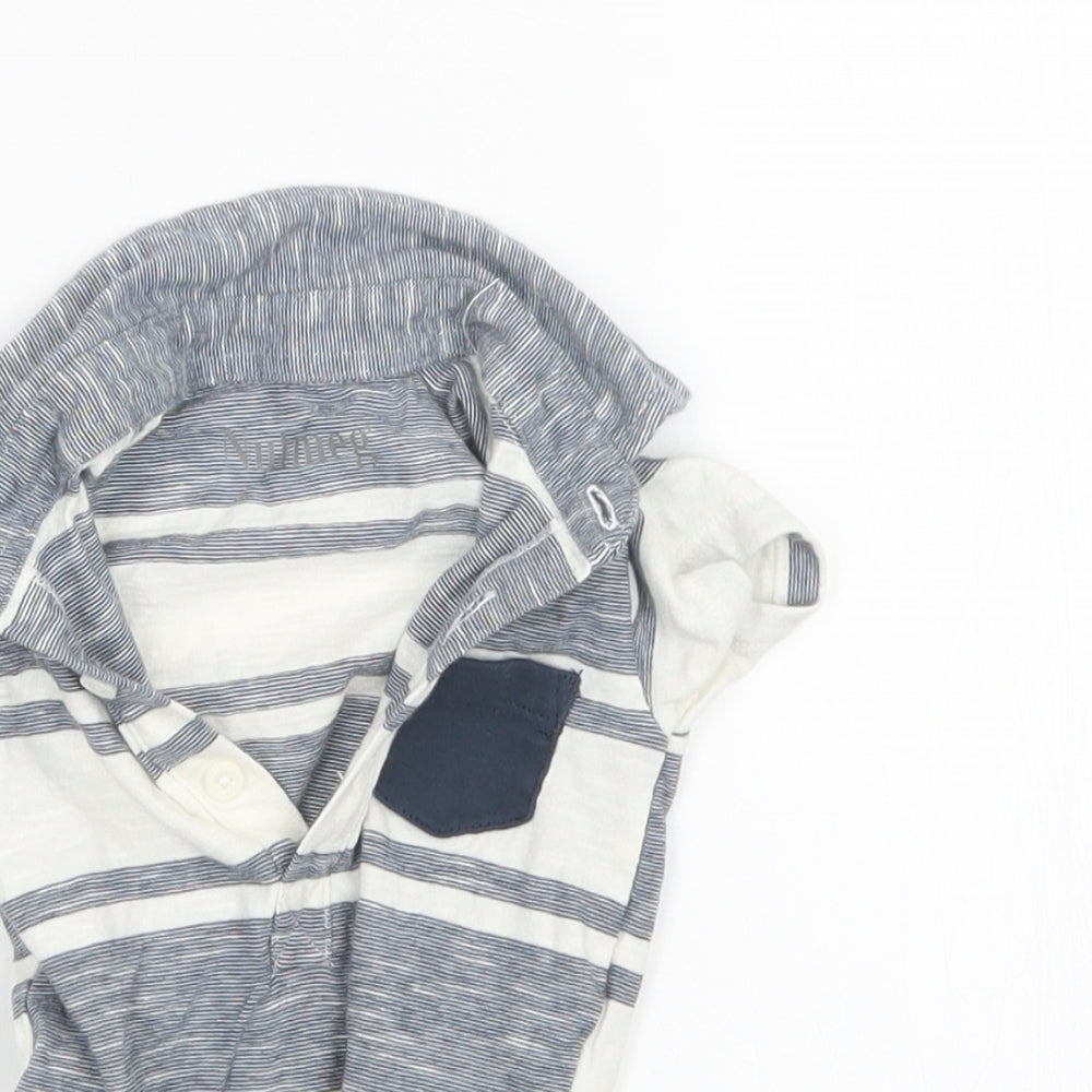 Nutmeg Boys Grey Striped  Babygrow One-Piece Size 3-6 Months