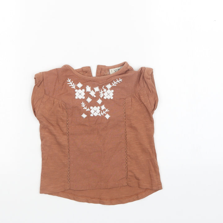 NEXT Girls Brown   Basic T-Shirt Size 6-9 Months