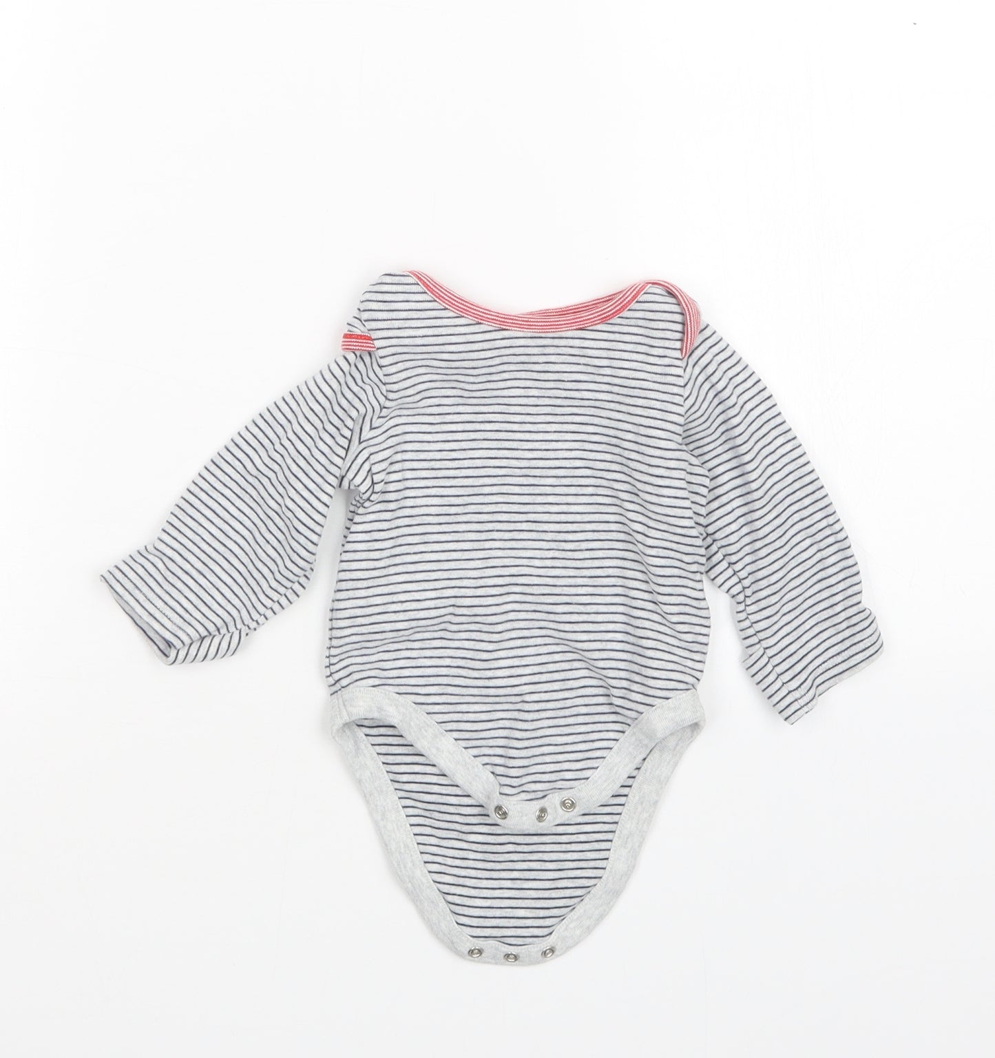 Marks and Spencer Boys Grey Striped  Babygrow One-Piece Size 3-6 Months