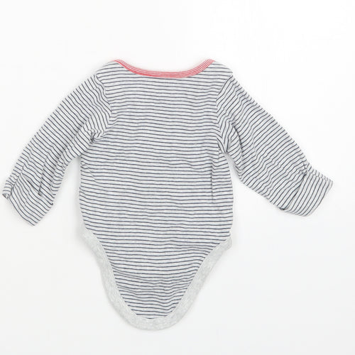 Marks and Spencer Boys Grey Striped  Babygrow One-Piece Size 3-6 Months