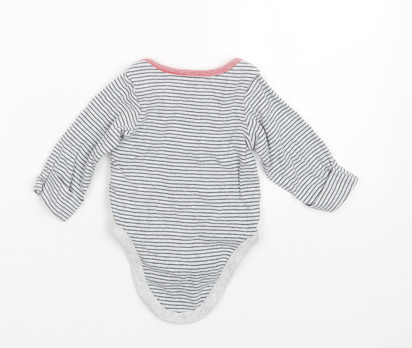Marks and Spencer Boys Grey Striped  Babygrow One-Piece Size 3-6 Months
