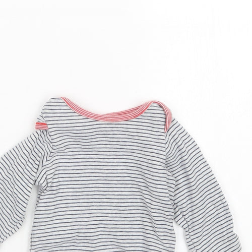 Marks and Spencer Boys Grey Striped  Babygrow One-Piece Size 3-6 Months