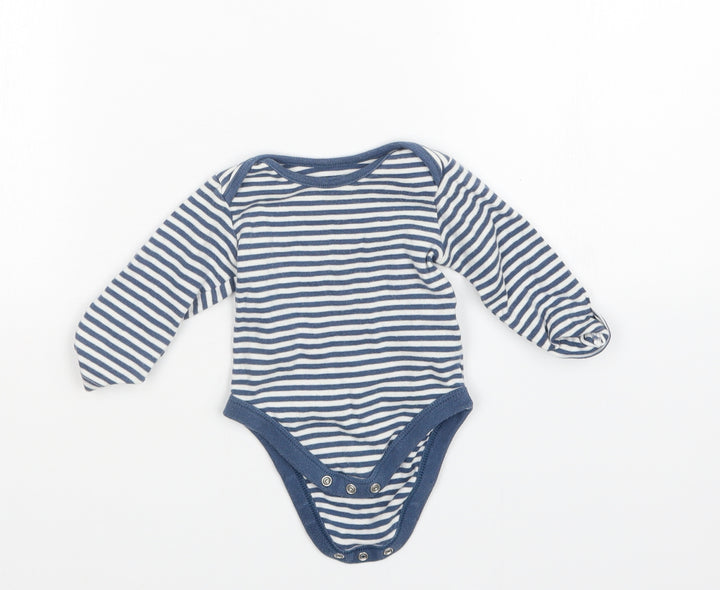 Marks and Spencer Boys Blue Striped  Babygrow One-Piece Size 3-6 Months