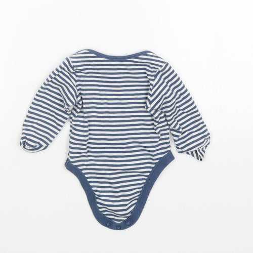 Marks and Spencer Boys Blue Striped  Babygrow One-Piece Size 3-6 Months