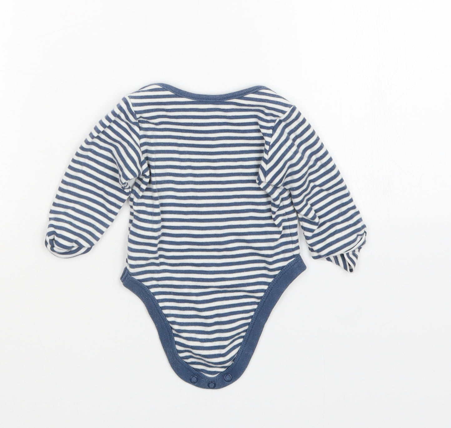 Marks and Spencer Boys Blue Striped  Babygrow One-Piece Size 3-6 Months