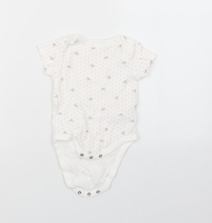 NEXT Girls White Geometric Babygrow One-Piece Size 3-6 Months