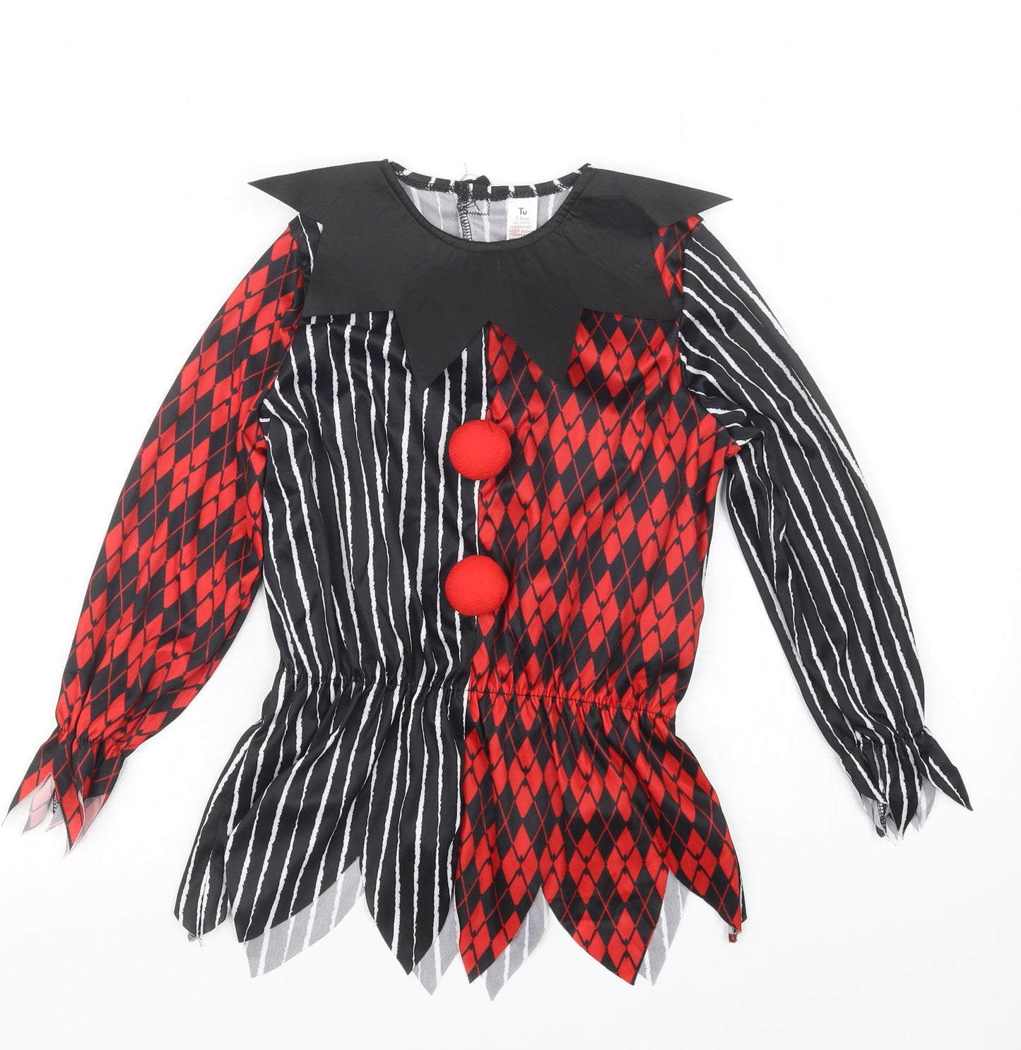 TU Girls Black Striped  Basic T-Shirt Size 7-8 Years  - Fancy Dress