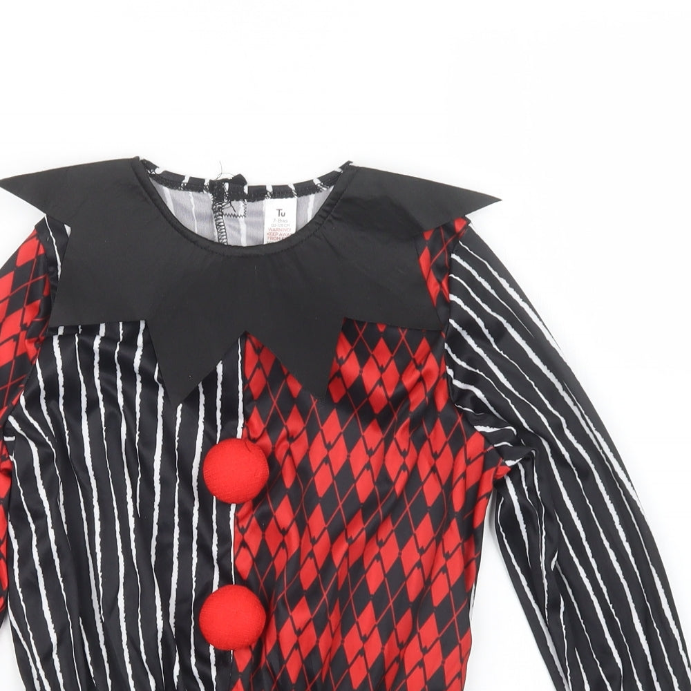 TU Girls Black Striped  Basic T-Shirt Size 7-8 Years  - Fancy Dress