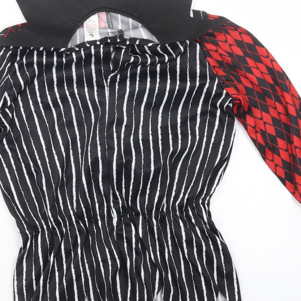 TU Girls Black Striped  Basic T-Shirt Size 7-8 Years  - Fancy Dress
