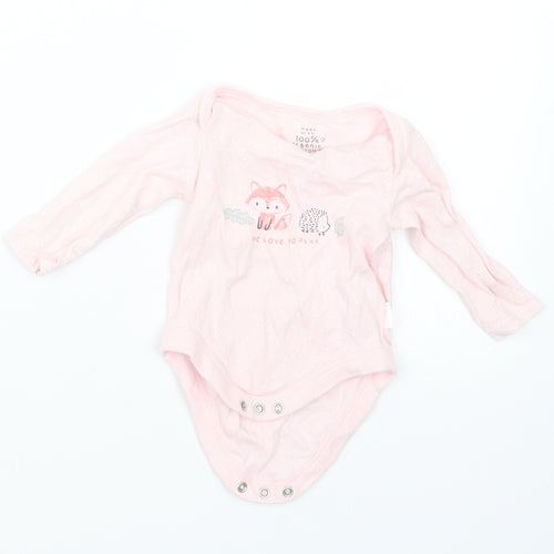 F&F Girls Pink Polka Dot  Babygrow One-Piece Size 0-3 Months