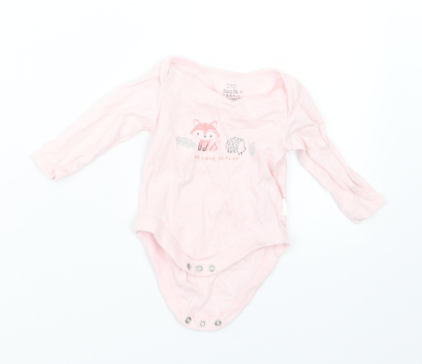 F&F Girls Pink Polka Dot  Babygrow One-Piece Size 0-3 Months