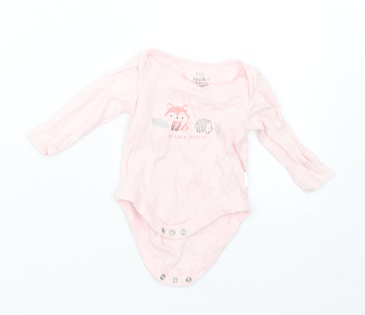 F&F Girls Pink Polka Dot  Babygrow One-Piece Size 0-3 Months