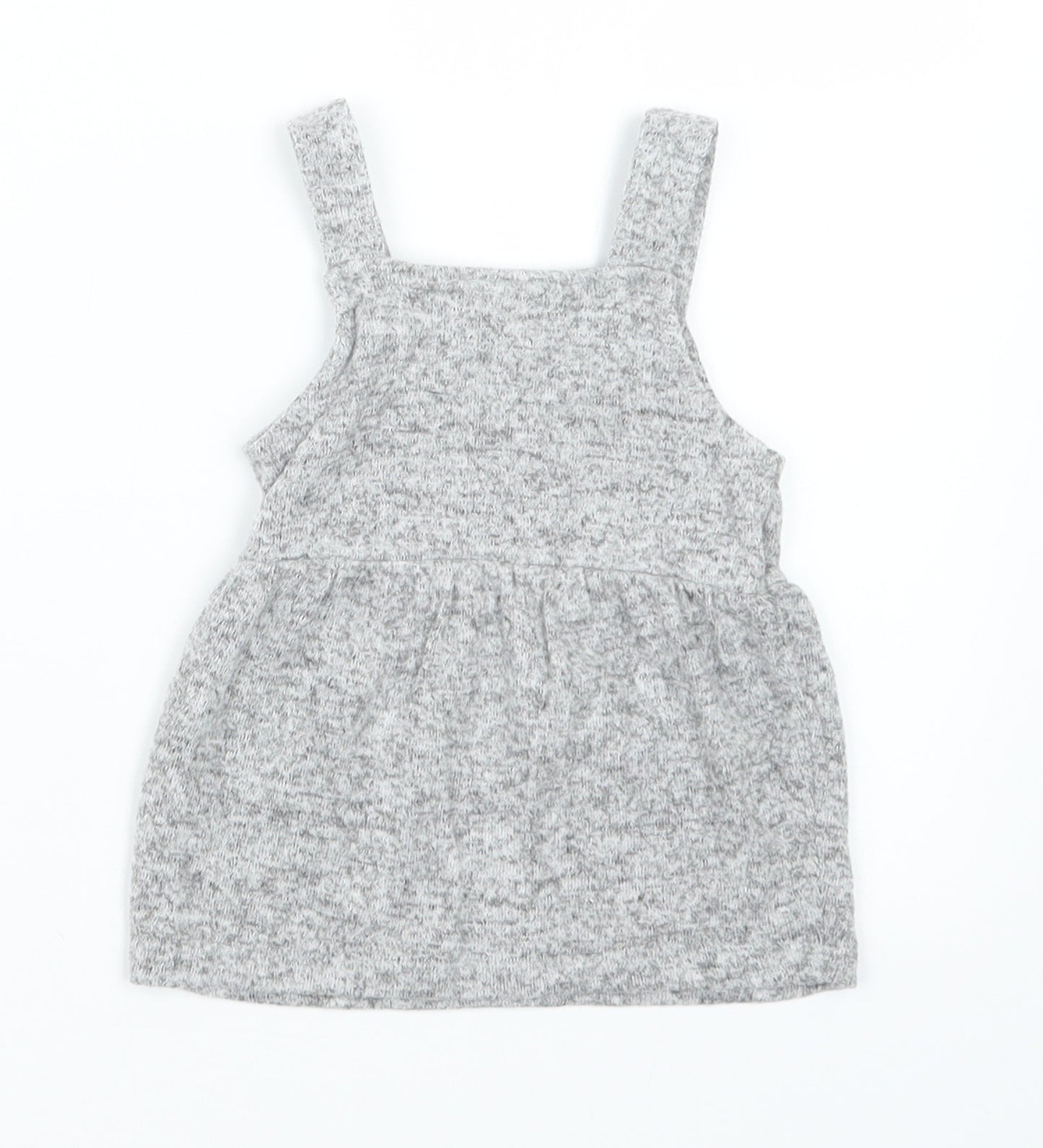 F&F Girls Grey   Pinafore/Dungaree Dress  Size 3-6 Months