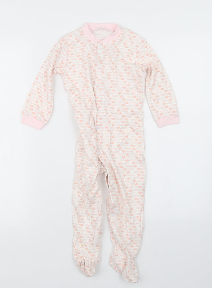TU Girls Pink Geometric  Babydoll One Piece Size 18-24 Months