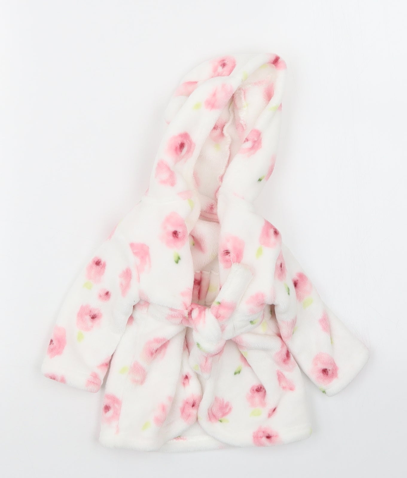 George Girls Pink Floral  Babydoll Robe Size 0-3 Months