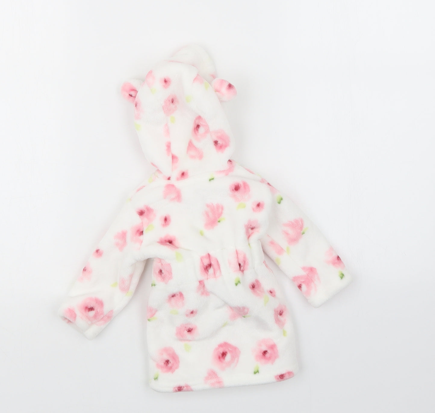 George Girls Pink Floral  Babydoll Robe Size 0-3 Months