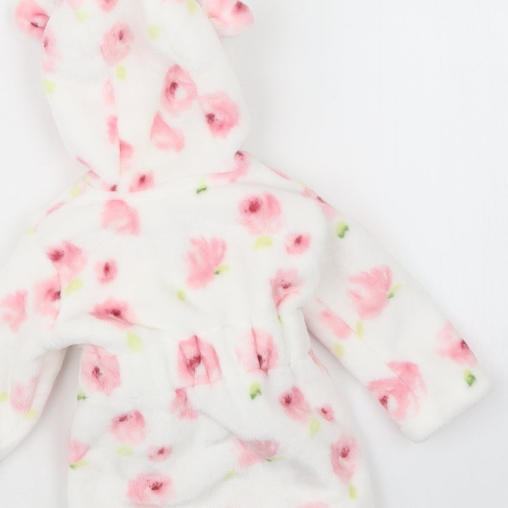 George Girls Pink Floral  Babydoll Robe Size 0-3 Months
