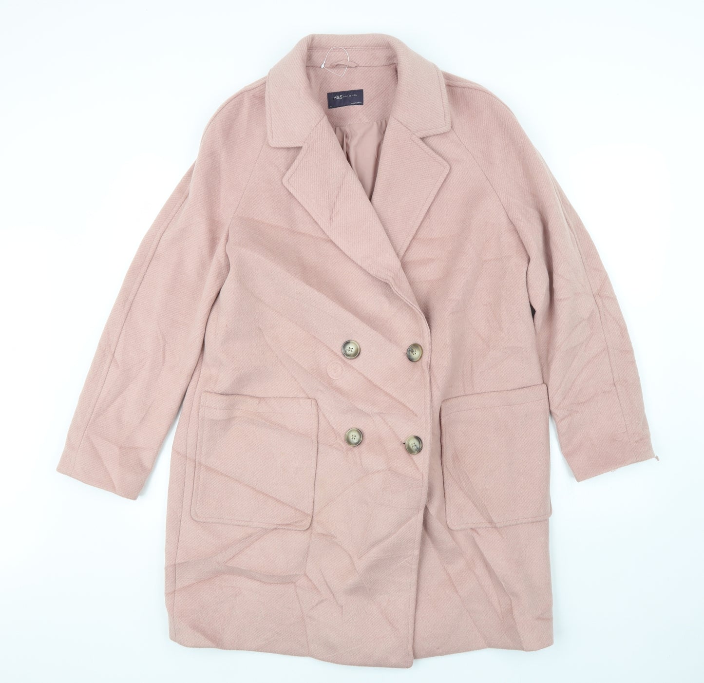 Marks and Spencer Womens Pink   Pea Coat Coat Size 14