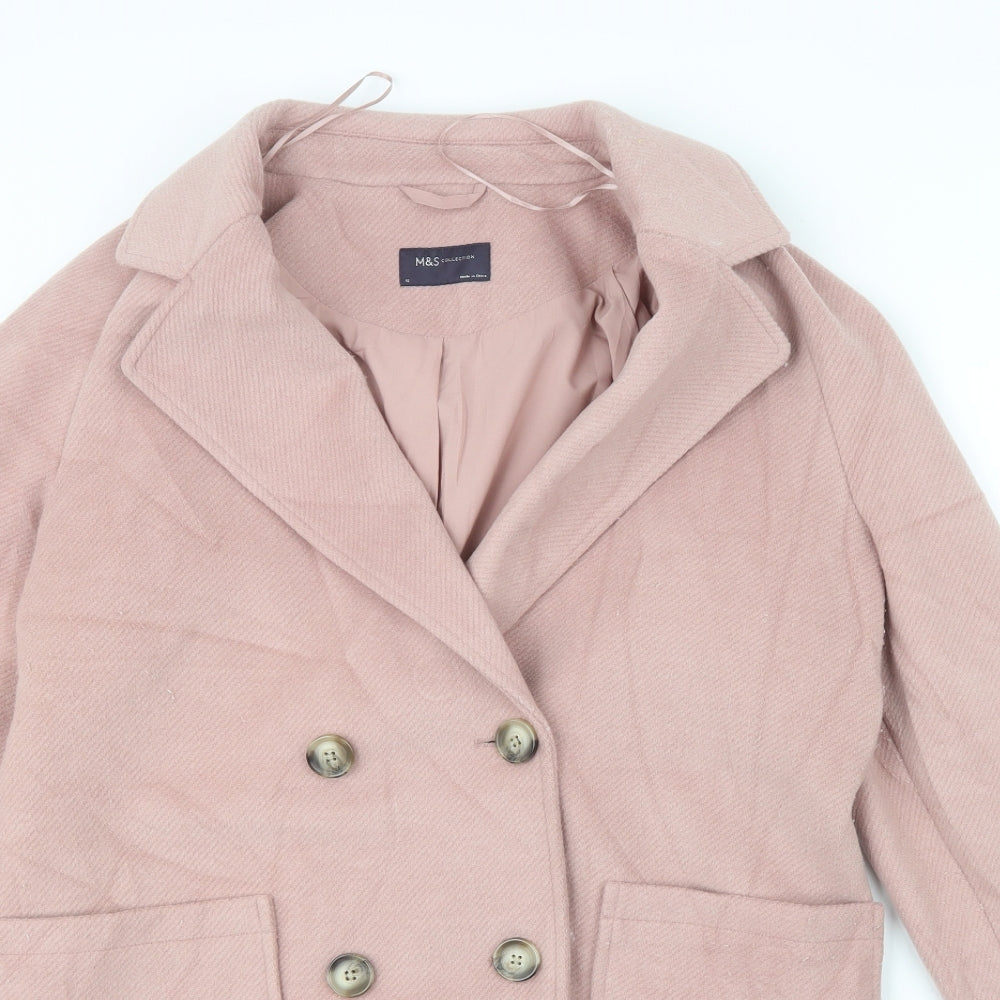 Marks and Spencer Womens Pink   Pea Coat Coat Size 12