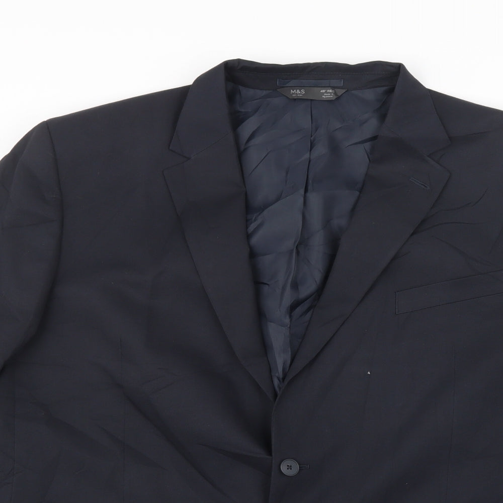 Marks and Spencer Mens Blue   Jacket Suit Jacket Size 46
