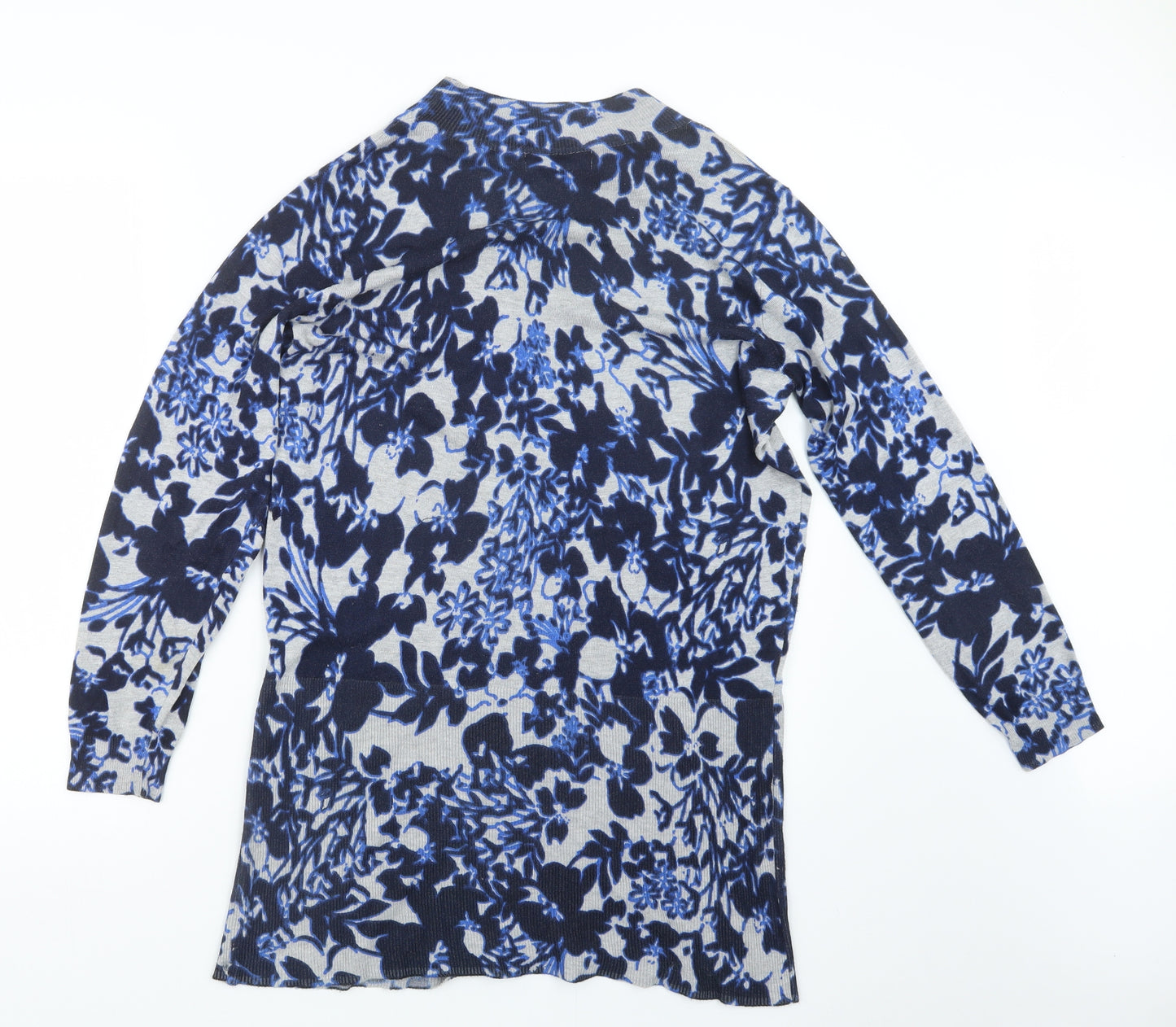 Marks and Spencer Womens Blue Floral  Pullover Jumper Size 16