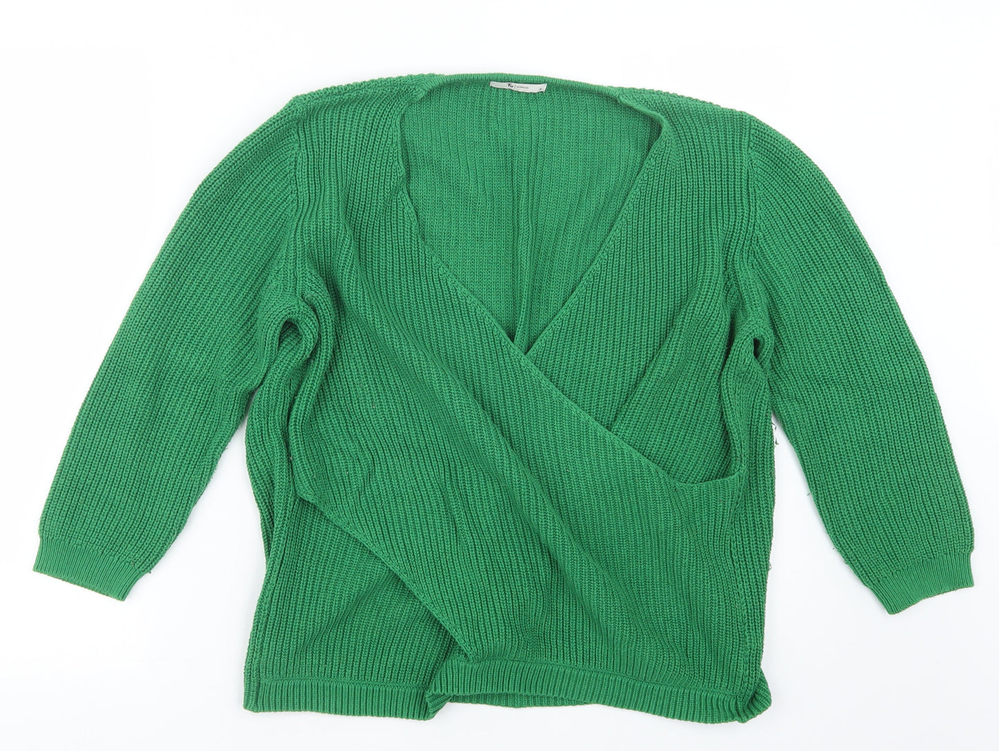 TU Womens Green  Knit Pullover Jumper Size 16