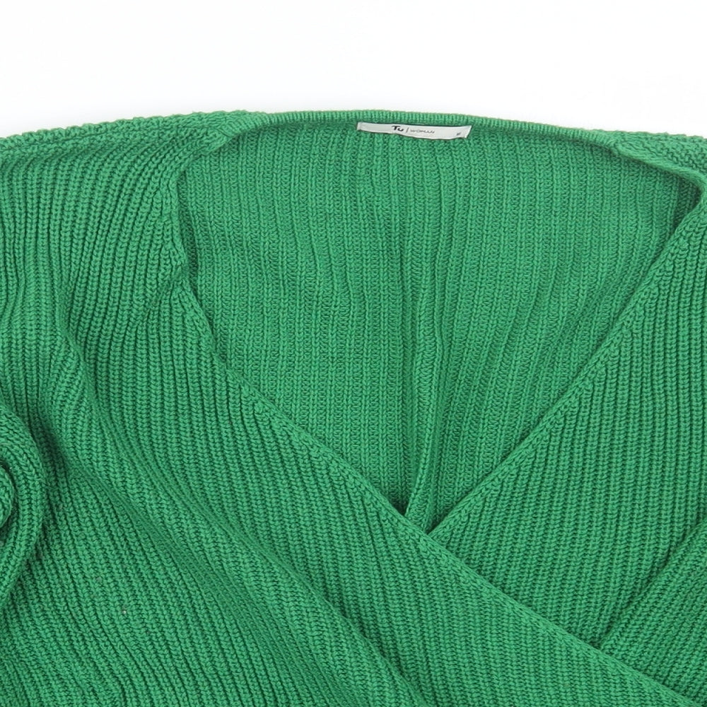 TU Womens Green  Knit Pullover Jumper Size 16
