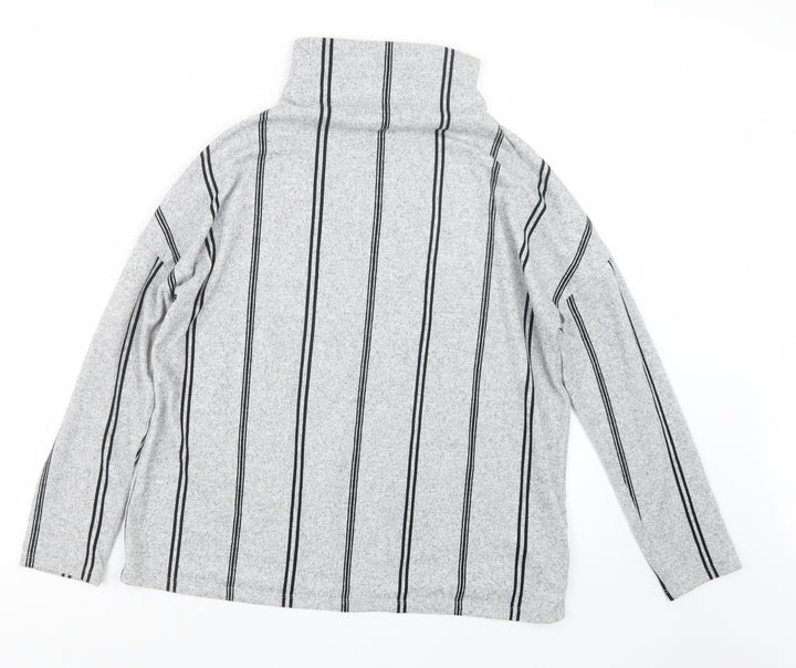 F&F Womens Grey Striped Pullover Jumper Size 8
