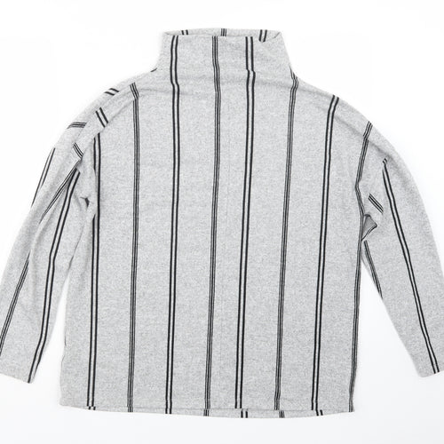 F&F Womens Grey Striped  Pullover Jumper Size 8