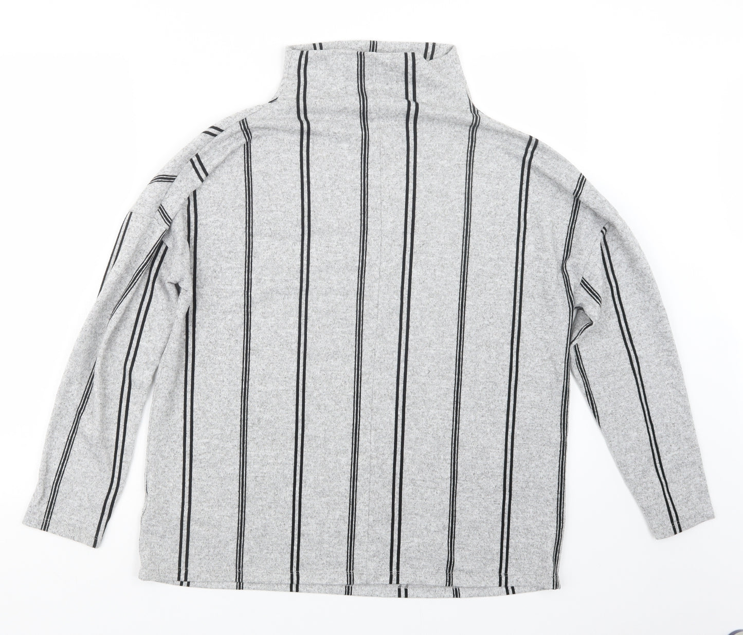 F&F Womens Grey Striped  Pullover Jumper Size 8