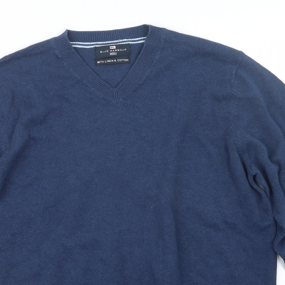 Blue Harbour Mens Blue  Knit Pullover Jumper Size M