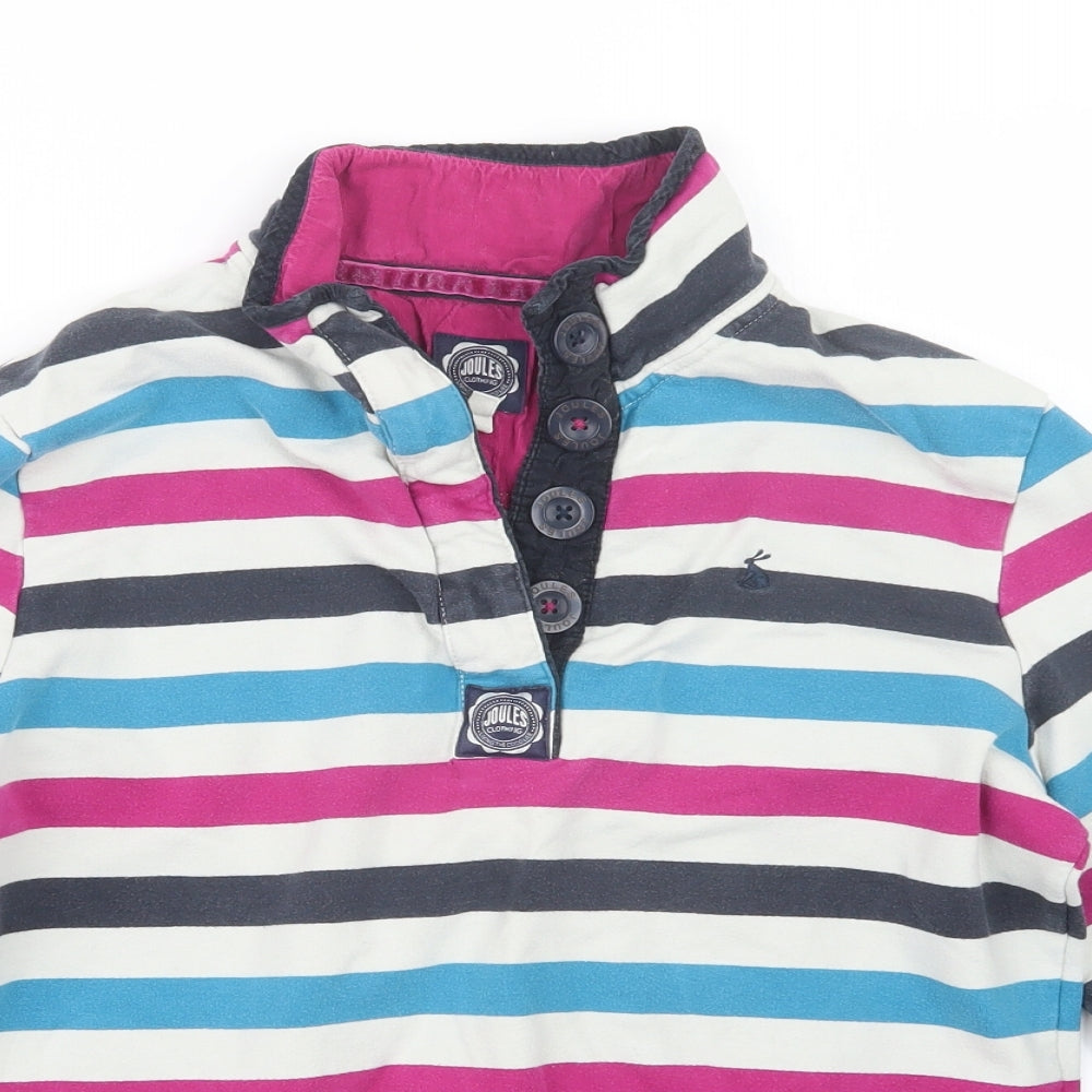 Joules Womens Blue Striped  Basic T-Shirt Size 12