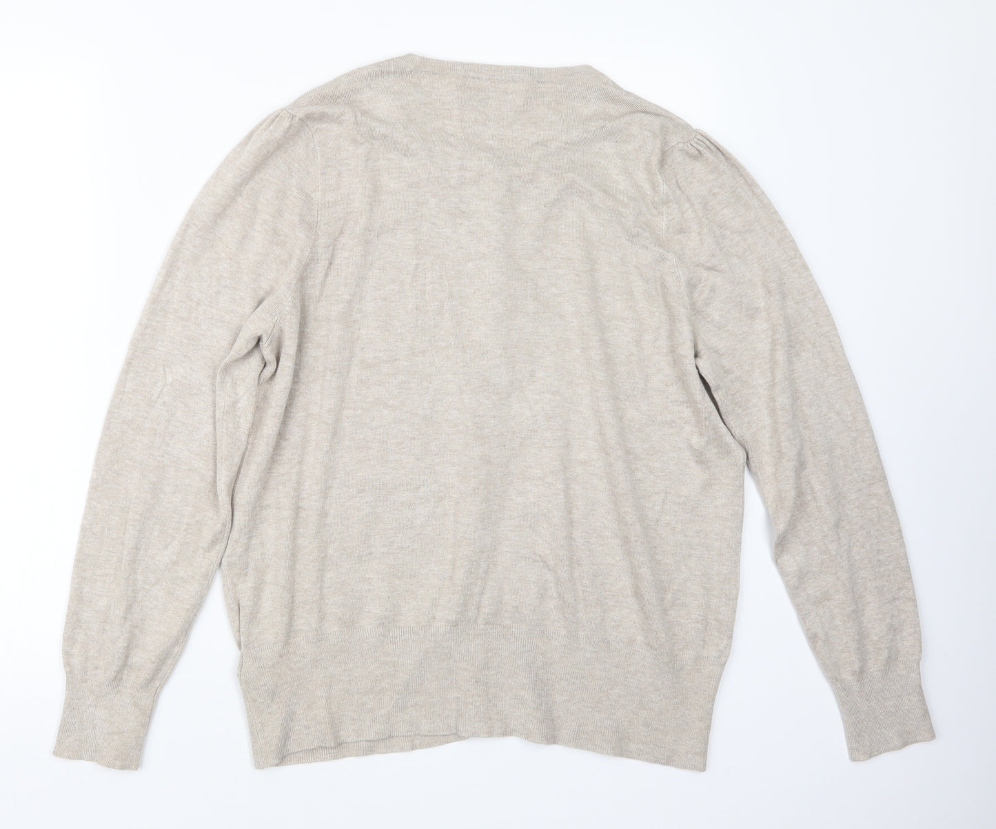 Marks and Spencer Womens Beige  Knit Cardigan Jumper Size 20