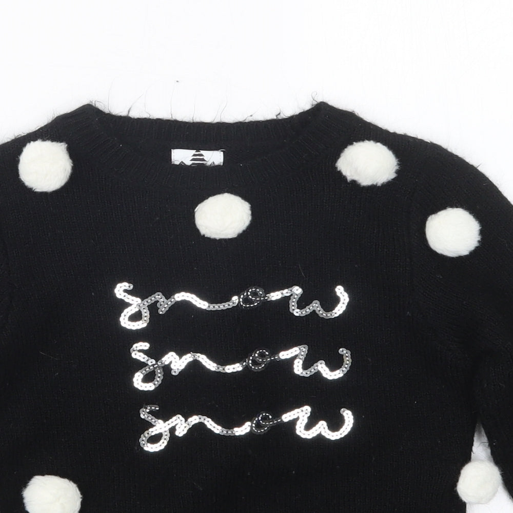 George Girls Black  Knit Pullover Jumper Size 6-7 Years