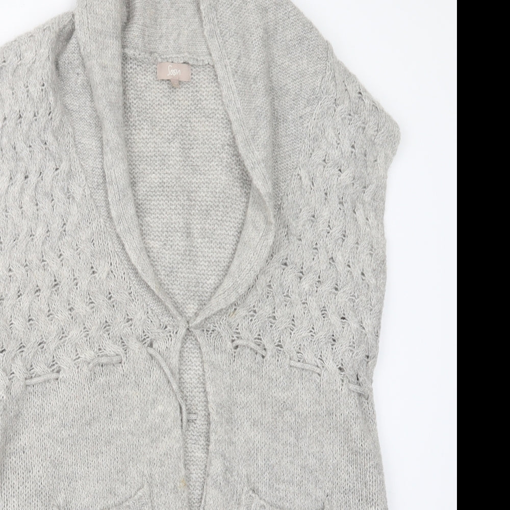Soon Womens Grey  Knit Cardigan Jumper Size 22